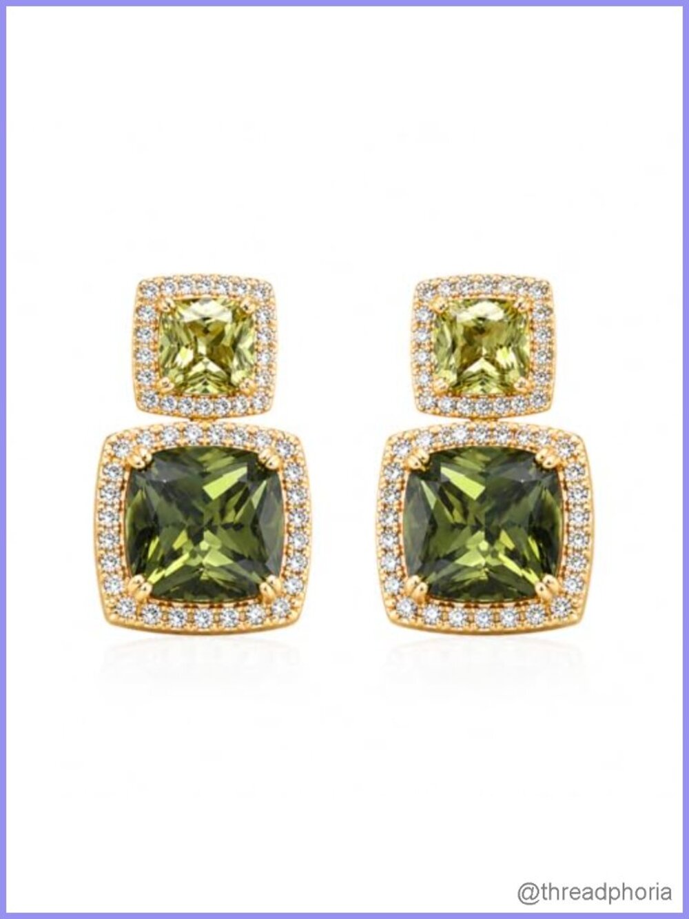 Geometric Crystal Drop Earrings Women Gold Tone Statement Dangle